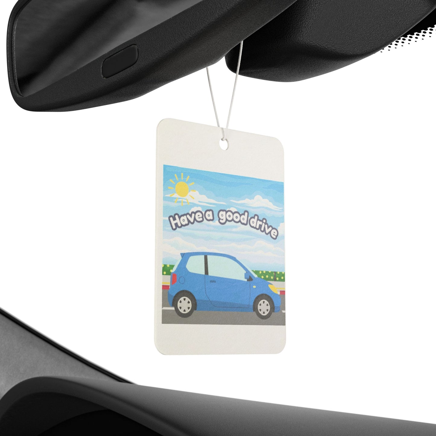 Car Air Freshener – "Have a Good Drive" Blue Car Scented Hanging Accent