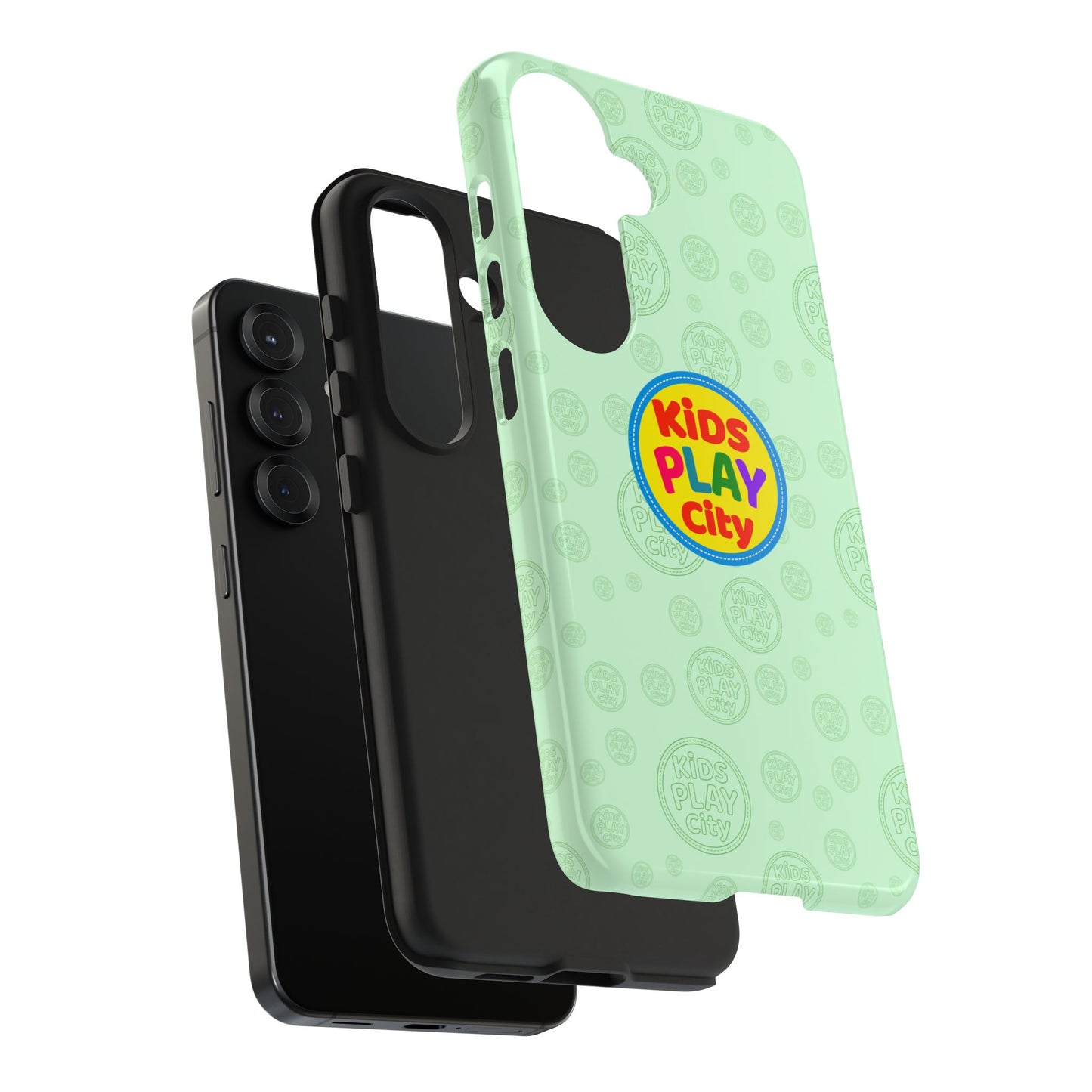 Kids Play City Tough Phone Case — Mint Protective Phone Cover with Kids Play City Logo