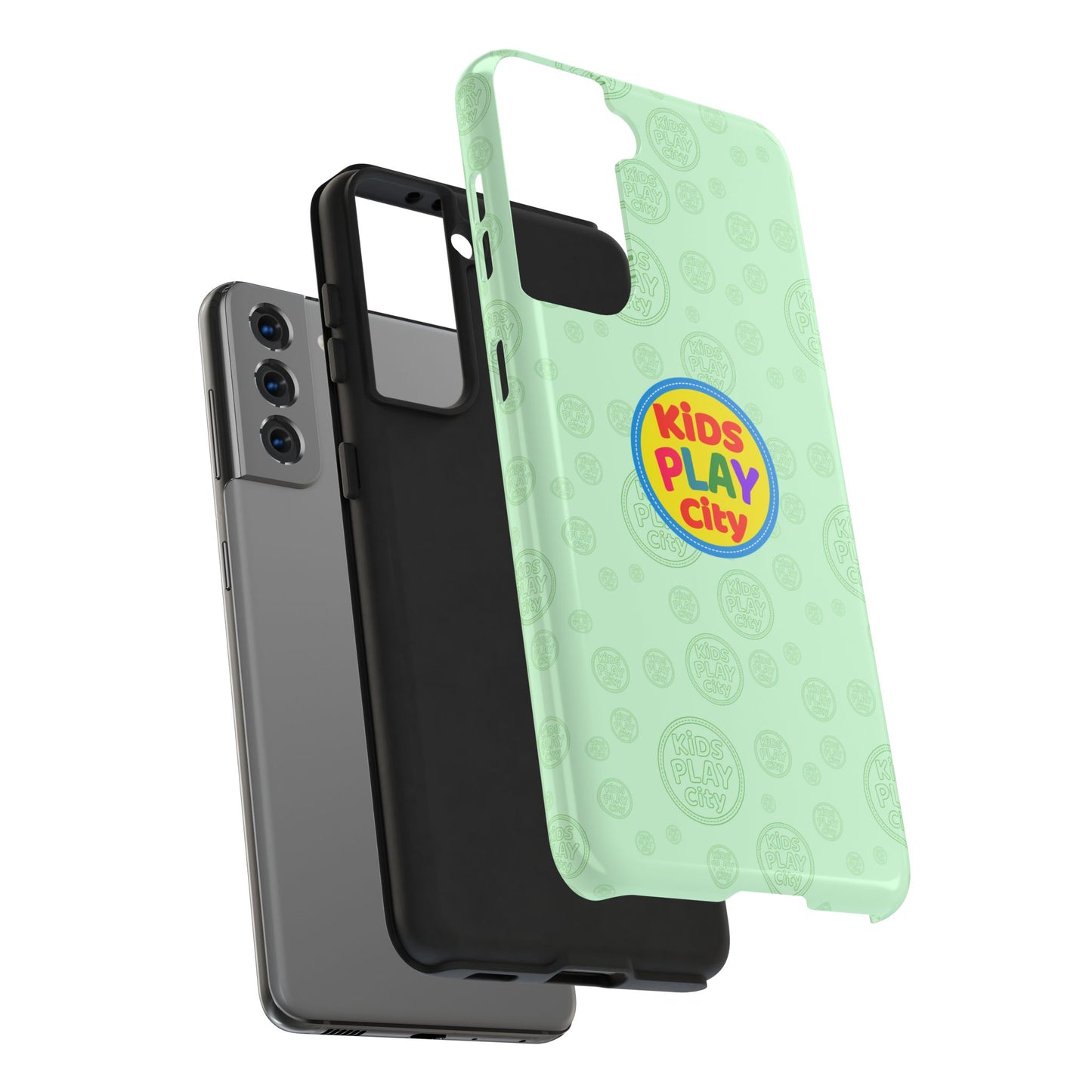 Kids Play City Tough Phone Case — Mint Protective Phone Cover with Kids Play City Logo