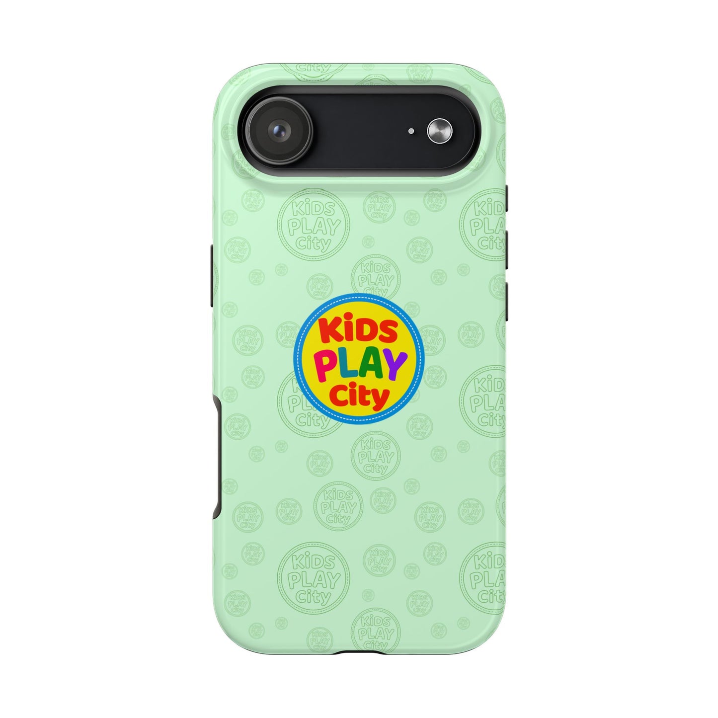 Kids Play City Tough Phone Case — Mint Protective Phone Cover with Kids Play City Logo