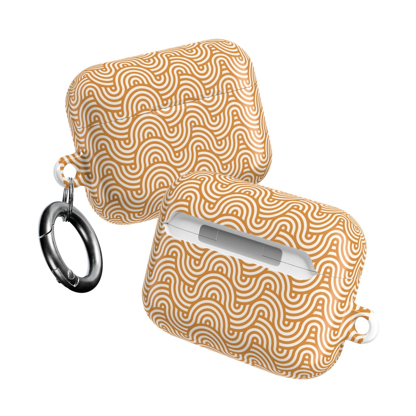 Retro Wave AirPod Case — Beige Geometric Pattern Protective Cover