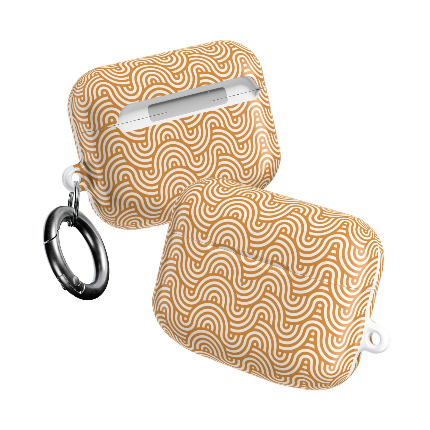 Retro Wave AirPod Case — Beige Geometric Pattern Protective Cover
