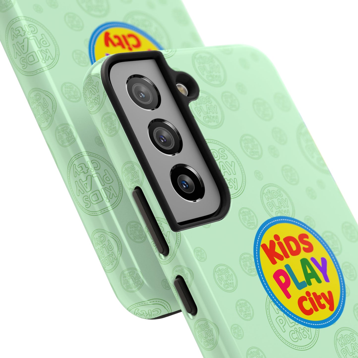 Kids Play City Tough Phone Case — Mint Protective Phone Cover with Kids Play City Logo